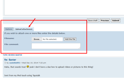 There is an option below the content section to add files